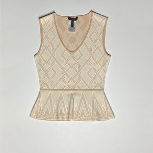 BCBG MaxAzria Alonya Jacquard Peplum Top